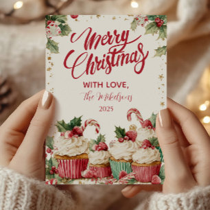 Festlich Cupcake Candy Cane Feiertagskarte