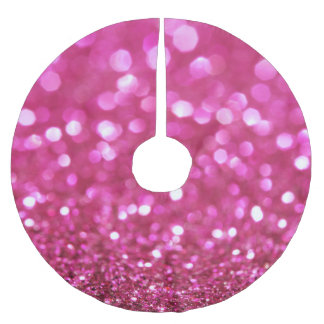 Festlich dunkles Rosa: Elegant Abstrakt. Polyester Weihnachtsbaumdecke