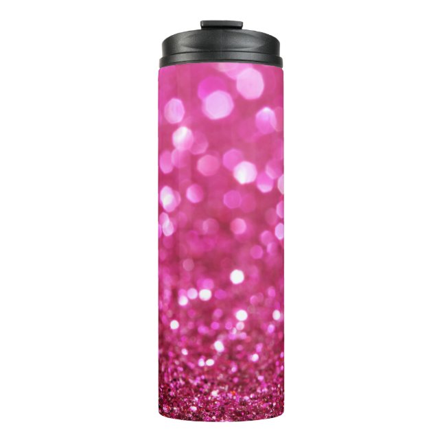 Festlich dunkles Rosa: Elegant Abstrakt. Thermosbecher (Vorderseite)