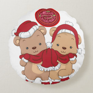 Festlich Frohe Weihnachtsrundkissen Rundes Kissen