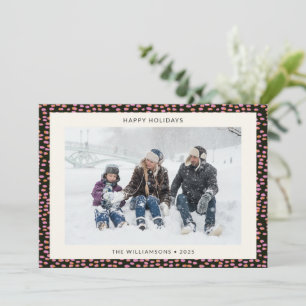 Festlich fröhliches Mod Black Border Weihnachts-Fo Feiertagskarte