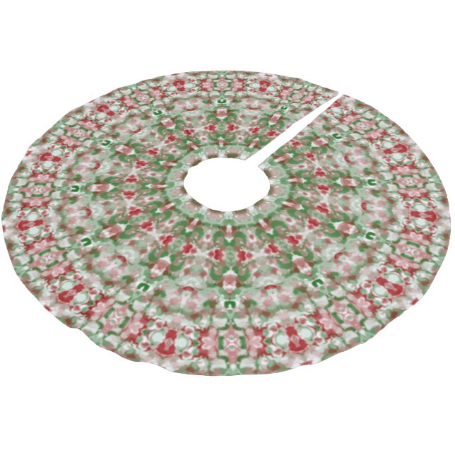 Festlich Funky Boho Hippie Weihnachts Kaleidoskop Polyester Weihnachtsbaumdecke (Schrägansicht)