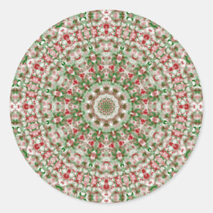 Festlich Funky Boho Hippie Weihnachts Kaleidoskop Runder Aufkleber