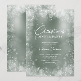Festlich grüner weißer Schnee elegante Weihnachten Einladung