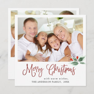 Festlich Holly Berry Weihnachtsgrüße 2 FOTO Feiertagskarte