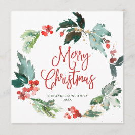 Festlich Holly Berry Wreath Weihnachten Gruß Holi