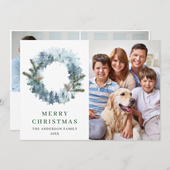 Festlich Holly Kreath Weihnachten 3 FOTO Gruß (Vorne/Hinten)