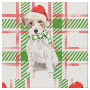 Festlich Kariert und Jack Russell Terrier Weihnach Stoff
