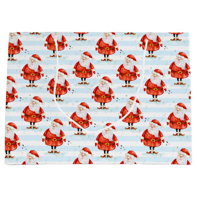 Festlich Niedlicher Weihnachtsmann Große Geschenktüte (Vorderseite)