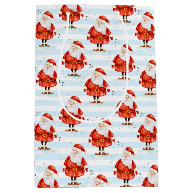 Festlich Niedlicher Weihnachtsmann Mittlere Geschenktüte (Vorderseite)