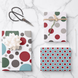 Festlich Polka Dot Selection Weihnachten Geschenkpapier Set