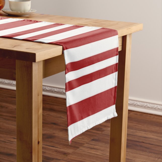 Festlich rot-weiß gestreift kurzer tischläufer (Beispiel)