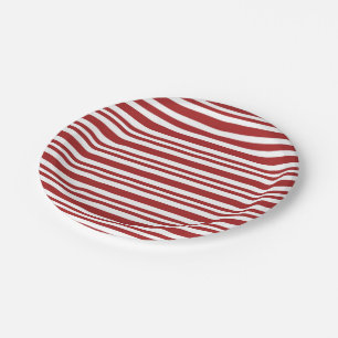 Festlich rot-weiß gestreift pappteller