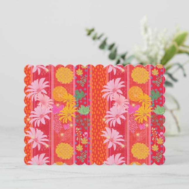 Festlich rote leere Rückladen-Einladungskarten Einladung (Stehend Vorderseite)