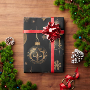 Festlich Schwarz und Gold Geschenkpapier