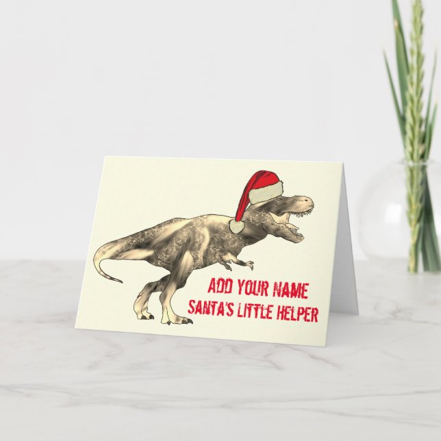 Festlich T Rex Funny Christmas Dinosaur Irony Zita Karte (Vorderseite)
