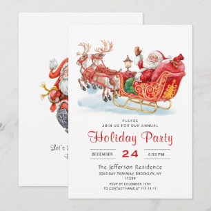 Festlich Weihnachtsmann Sleigh Weihnachten Party Einladung