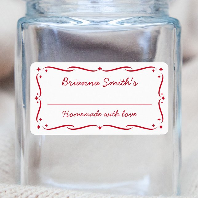 Festlich weiß rote Kochkuchen füllen Adressaufkleber (Von Creator hochgeladen)