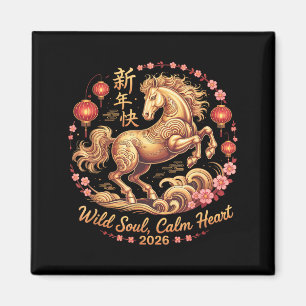 Festliche 2026 Crazy Horse Lady Wilde Seele Ruhige Magnet