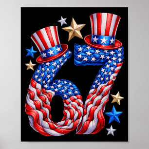Festliche 67 Amerikanische Flagge USA Kinder Humor Poster