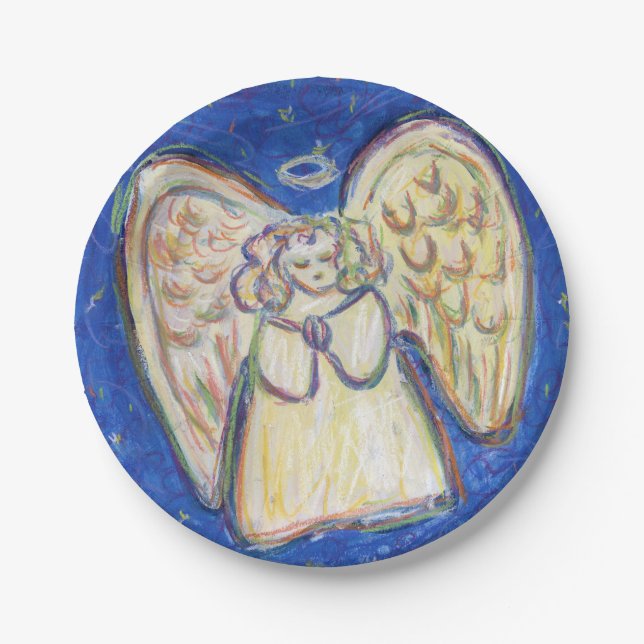 Festliche Angel Custom Holiday Party Teller (Vorderseite)