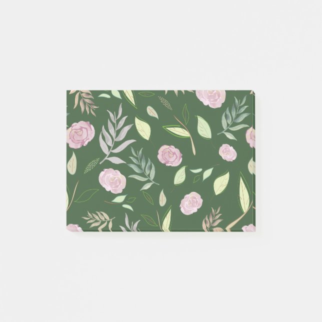 Festliche Aquarellfarben-Blume 8 Post-it Klebezettel (Vorderseite)