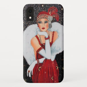 Festliche Art Deco Retro Vintage Weihnachtsdame Case-Mate iPhone Hülle
