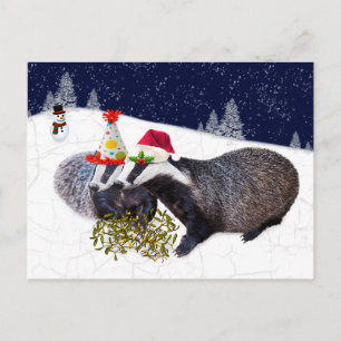 Festliche Badgers Postkarte