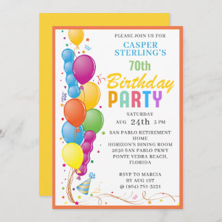 Festliche Ballon Geburtstagsparty Einladung