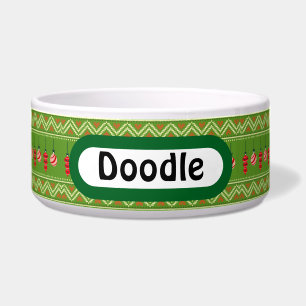 Festliche Baubles Weihnachts Personalisierter Hund Napf