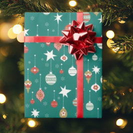 Festliche Bauern & Schneeflocken Weihnachten Geschenkpapier