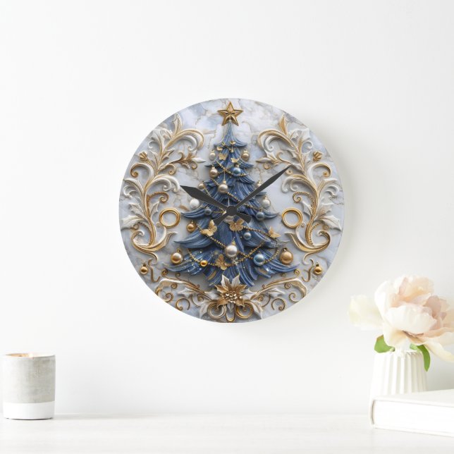 Festliche Baum Charm Dekoration Große Wanduhr (Zuhause)