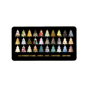 Festliche Bäume, Weihnachten Adressaufkleber