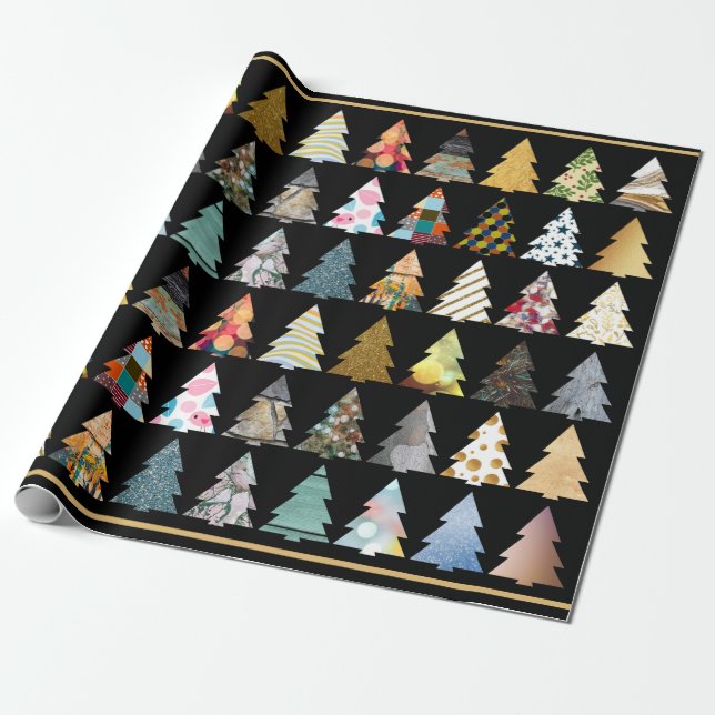 Festliche Bäume, Weihnachten Geschenkpapier (Ungerollt)