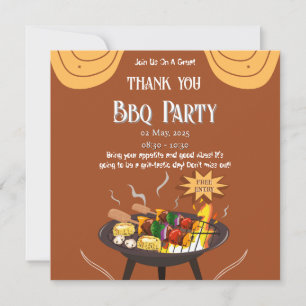 Festliche BBQ-Dankeskarten – Orange & Braun Dankeskarte