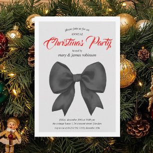Festliche Black Bow Weihnachtsfeier Einladung