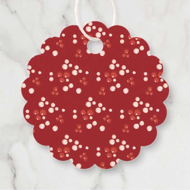 Festliche Blätter Blumenwein Traditionelles Rotes  Geschenkanhänger (Rückseite)