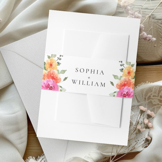 Festliche Blume Wasserfarben Blumenzehen Einladungsbanderole (Von Creator hochgeladen)