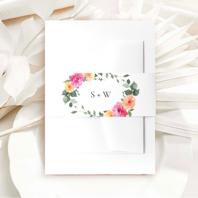 Festliche Blume Wasserfarben Blumenzehen Einladungsbanderole (Von Creator hochgeladen)