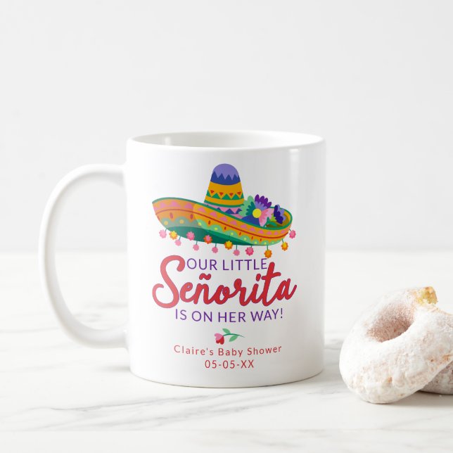 Festliche Blumenfiesta Little Señorita Babydusche Kaffeetasse (Mit Donut)