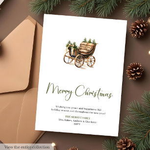 Festliche botanische benutzerdefinierte Weihnachts Feiertagskarte