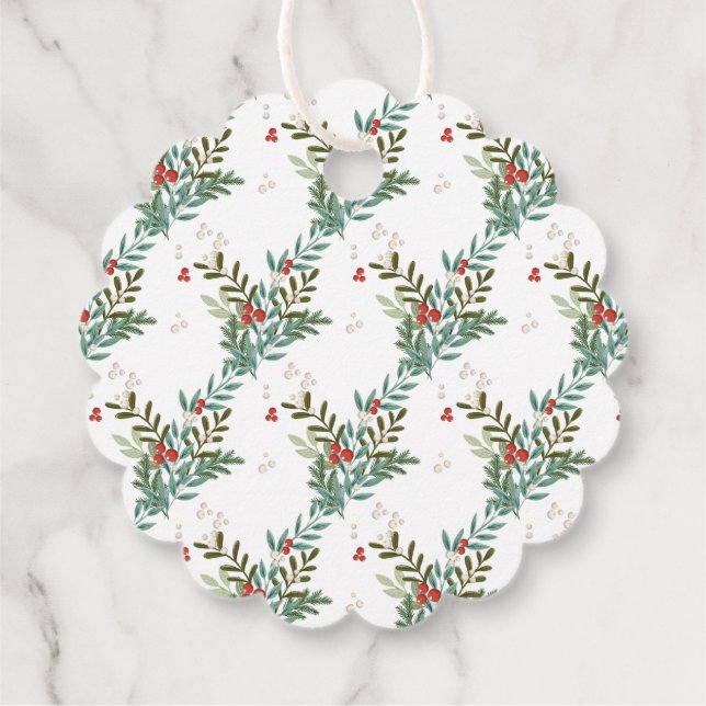 Festliche botanische Blütenweihe Geschenkanhänger (Rückseite)