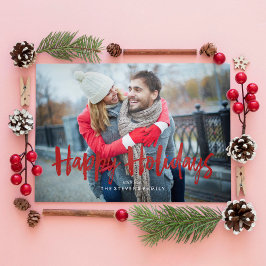 Festliche Bows Happy Holidays Foto Feiertagskarte