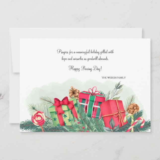 Festliche Boxtagskarte Feiertagskarte (Vorderseite)