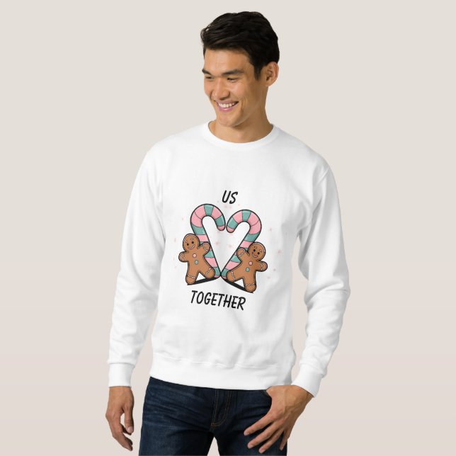 Festliche Candy Cane & Gingerbret Sweatshirt (Vorne ganz)