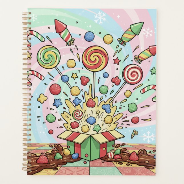 Festliche Candy-Explosion-Feiertage  Planer (Vorderseite)
