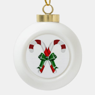 Festliche Candystick-Keramik Ball Ornament