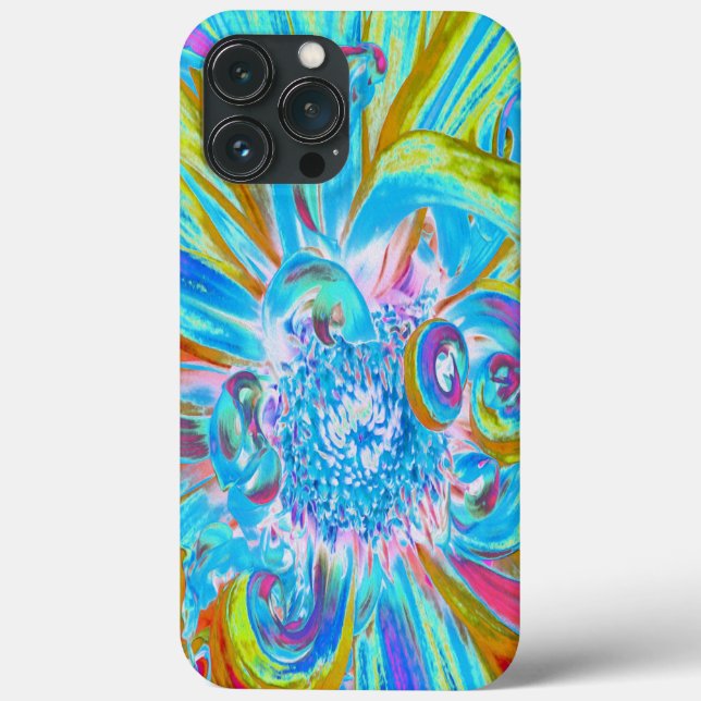 Festliche Chartreuse und Blue Dahlia Blume Petals Case-Mate iPhone Hülle (Rückseite)