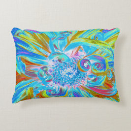 Festliche Chartreuse und Blue Dahlia Blume Petals Dekokissen