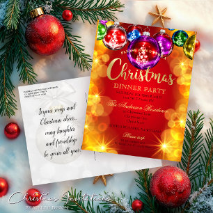 Festliche Christbaumkugeln Weihnachts-Dinnerparty- Postkarte